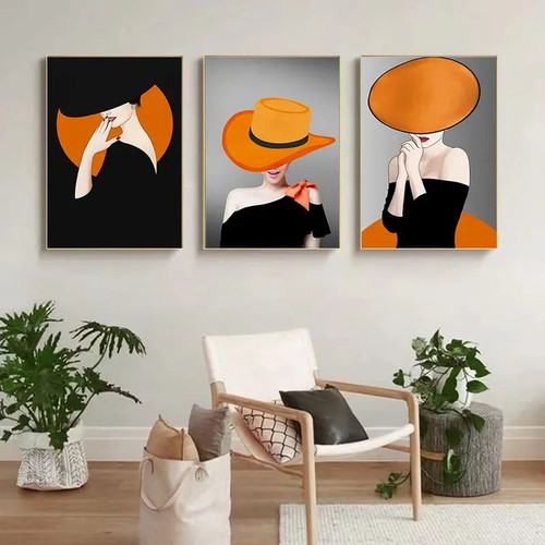 تابلو رنگ روغن سه لت کلاه هنر دست ۱۵۰*۷۰ کد ۱۹۸۰