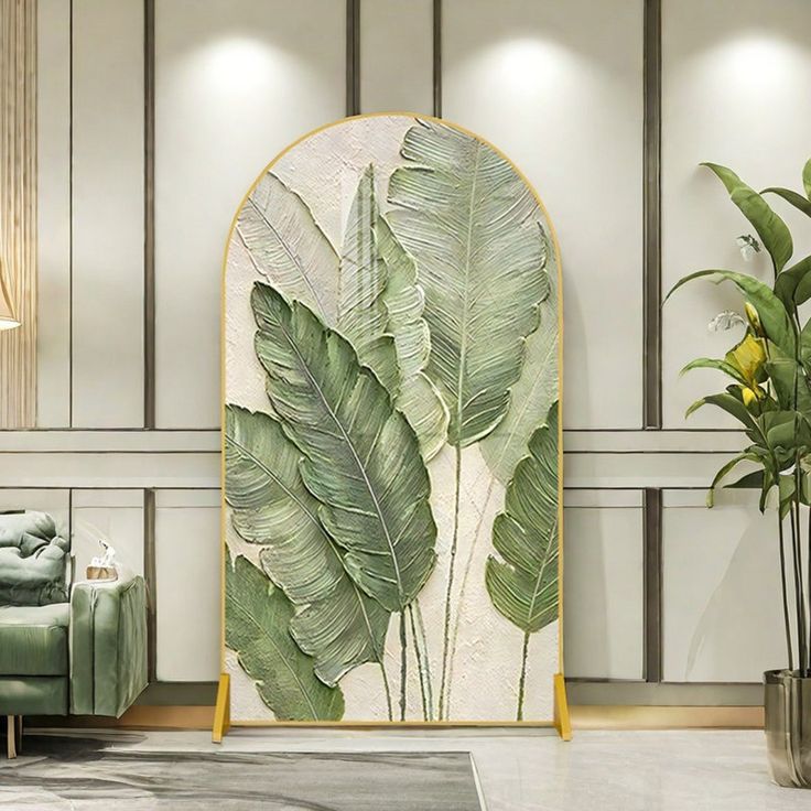 تابلو دکوراتیو نقش برجسته برگ موز کار دست کد ۱۰۱