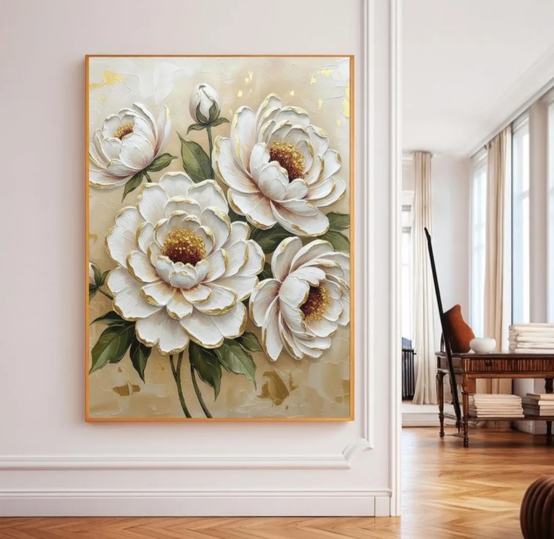 تابلو دکوراتیو نقش برجسته گل ۱۲۰*۸۰ کد ۷۶۰