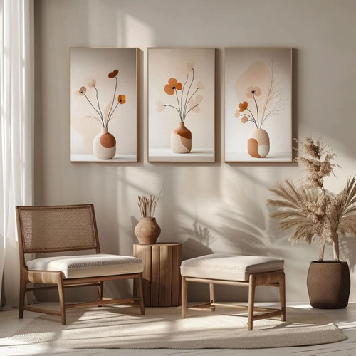 تابلو نقاشی رنگ روغن مینیمال سه لت ۱۸۰*۱۰۰ کد ۸۰۹۰