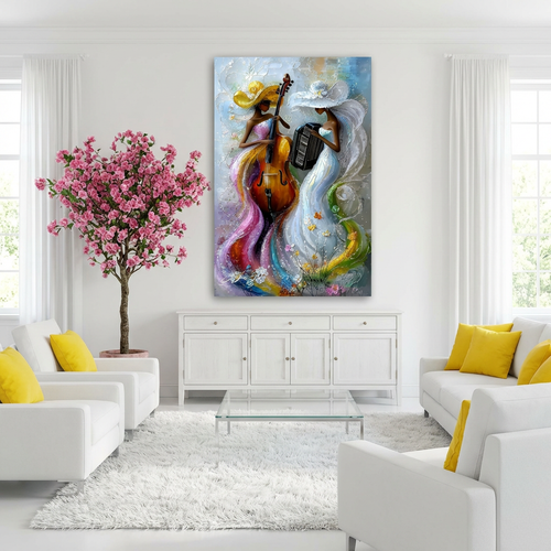 تابلو دکوراتیو نقش برجسته ملودی 120*۷۰ کد 5050